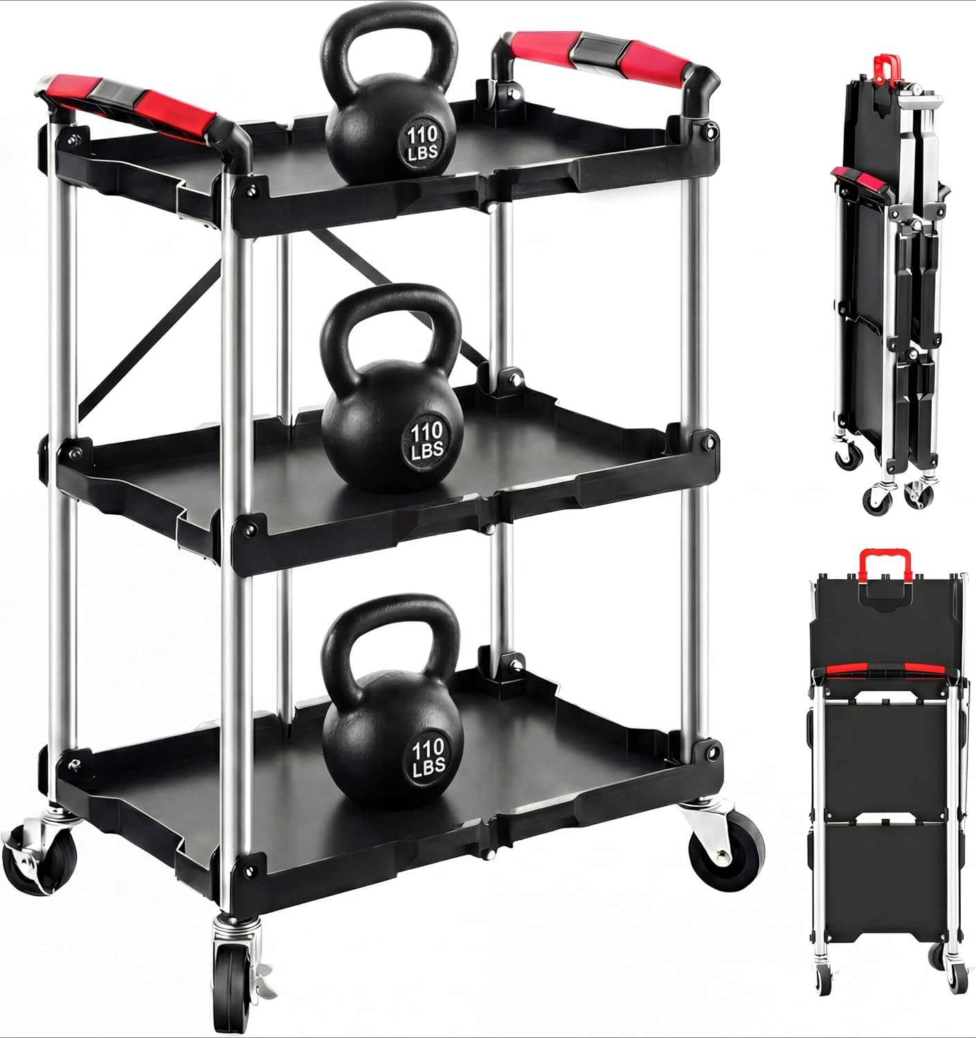 Workshop Tools Shelf - Carrito de Servicio Plegable de 3